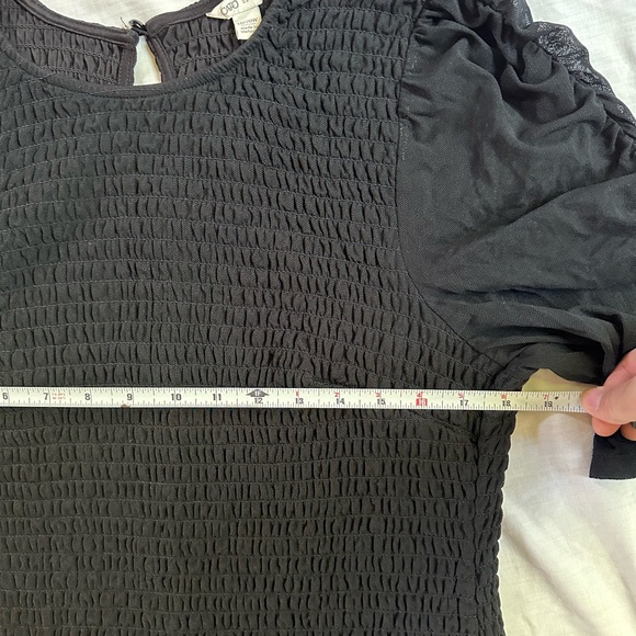 Cato Black Mesh Drop Waist Dress Smocked Sheer Special Occasion Party - Picture 6 of 7